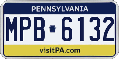 PA license plate MPB6132