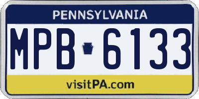 PA license plate MPB6133