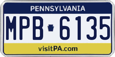PA license plate MPB6135