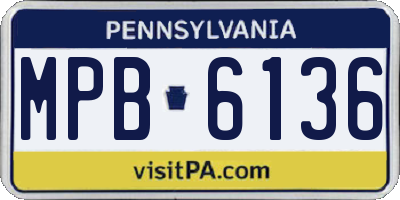 PA license plate MPB6136