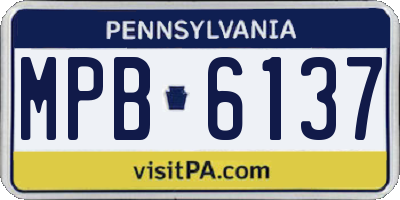PA license plate MPB6137