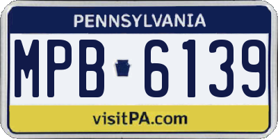 PA license plate MPB6139