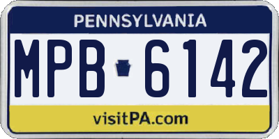 PA license plate MPB6142