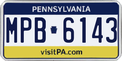PA license plate MPB6143