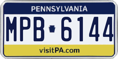 PA license plate MPB6144