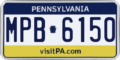 PA license plate MPB6150