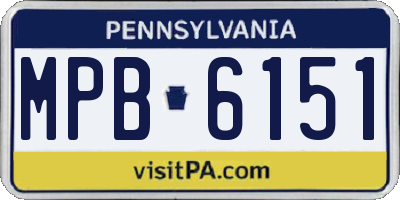 PA license plate MPB6151