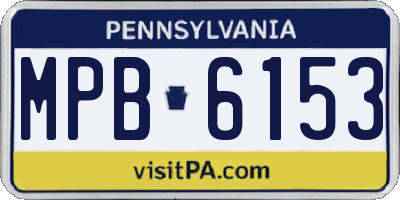 PA license plate MPB6153