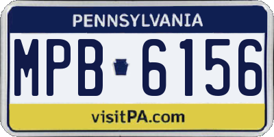 PA license plate MPB6156