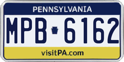 PA license plate MPB6162