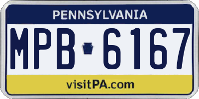 PA license plate MPB6167