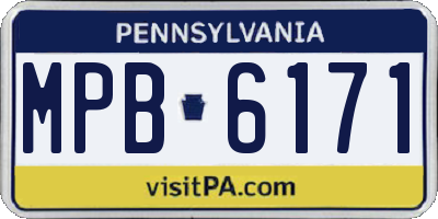 PA license plate MPB6171