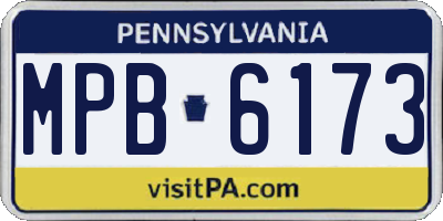 PA license plate MPB6173