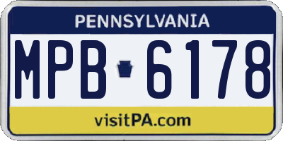 PA license plate MPB6178