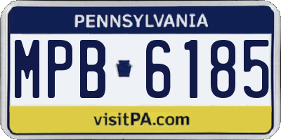 PA license plate MPB6185