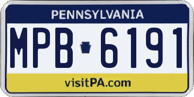 PA license plate MPB6191