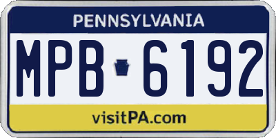 PA license plate MPB6192