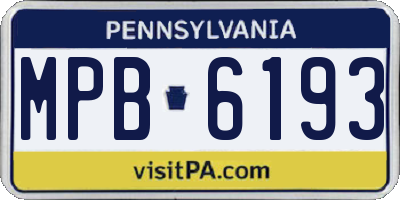 PA license plate MPB6193