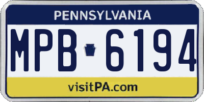 PA license plate MPB6194