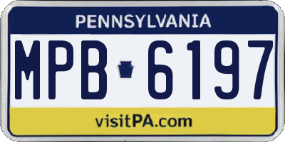 PA license plate MPB6197