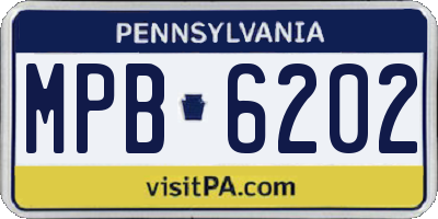 PA license plate MPB6202