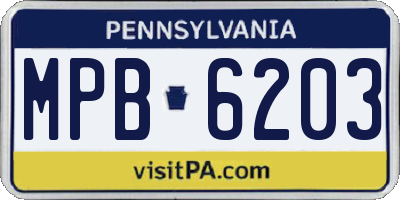 PA license plate MPB6203
