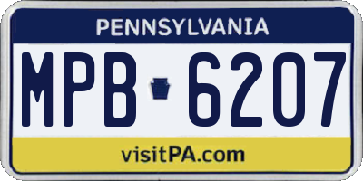 PA license plate MPB6207
