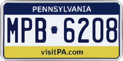 PA license plate MPB6208