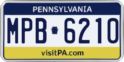 PA license plate MPB6210