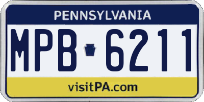 PA license plate MPB6211