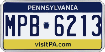 PA license plate MPB6213