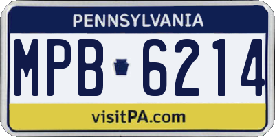 PA license plate MPB6214