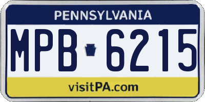 PA license plate MPB6215