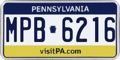 PA license plate MPB6216