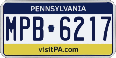 PA license plate MPB6217