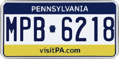 PA license plate MPB6218