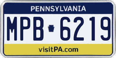PA license plate MPB6219