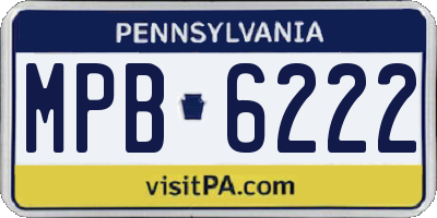 PA license plate MPB6222