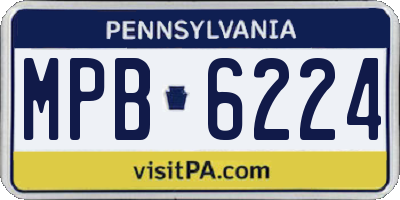 PA license plate MPB6224