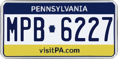 PA license plate MPB6227