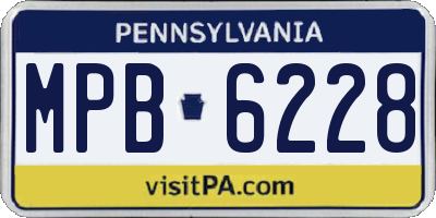 PA license plate MPB6228