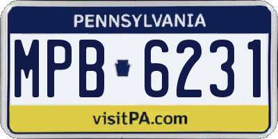 PA license plate MPB6231