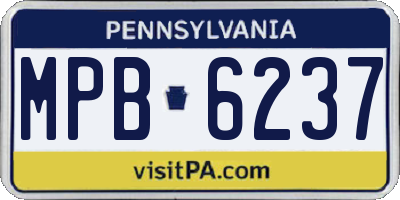 PA license plate MPB6237