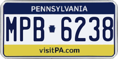 PA license plate MPB6238