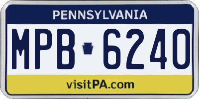 PA license plate MPB6240