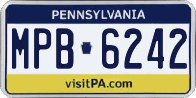 PA license plate MPB6242