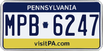 PA license plate MPB6247