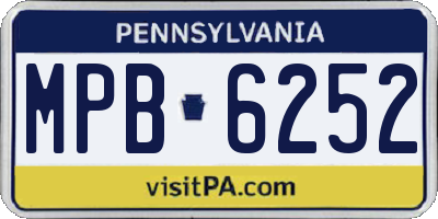 PA license plate MPB6252