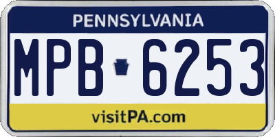 PA license plate MPB6253