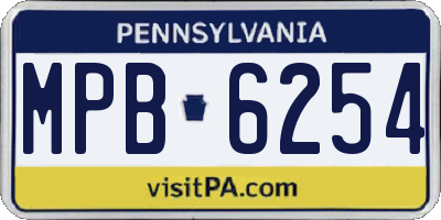 PA license plate MPB6254